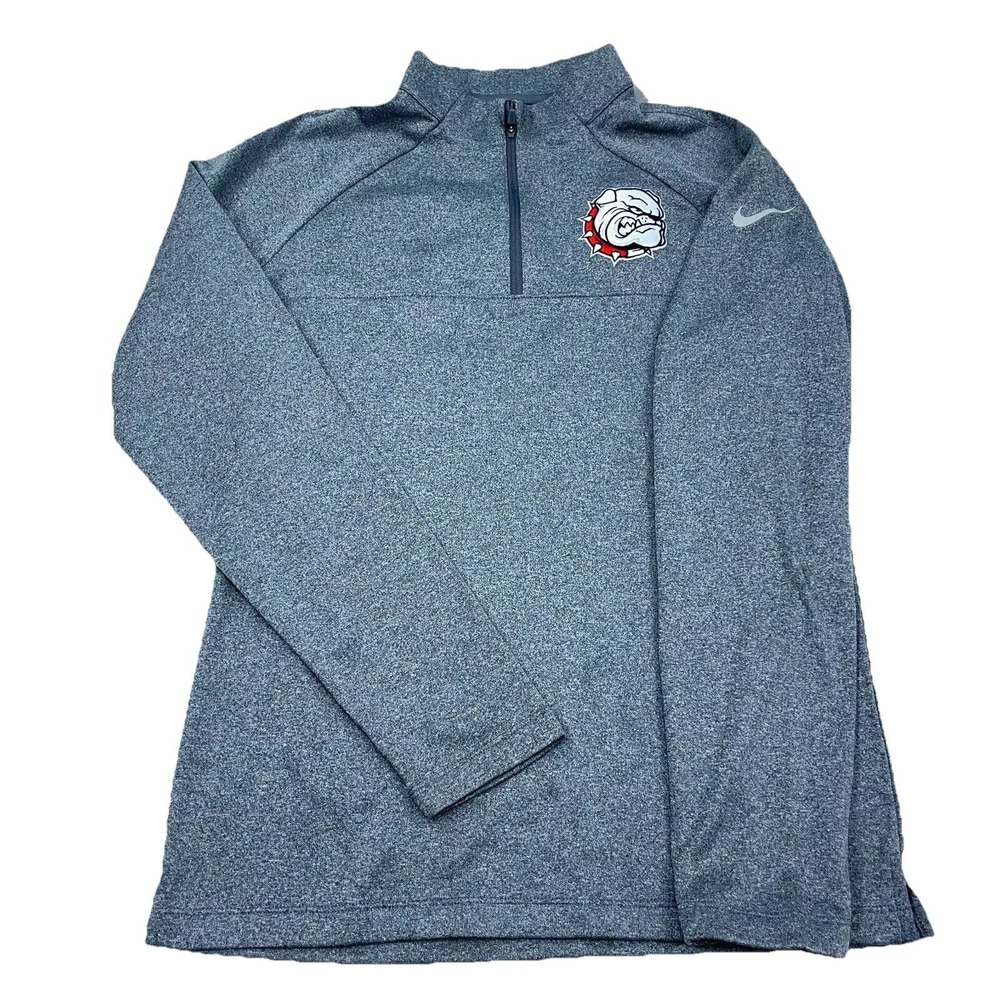 Gonzaga Bulldogs Sweater Men Small Gray Nike Pullover Quarter Zip Dri Fit